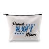 Proud Navy Mom Cosmetic Bag Navy Mom Gifts for Women Military Mom Gifts Navy Sailor Gifts Navy Deployment Gifts for Mom (Proud Navy Mom bag) view 1