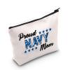 Proud Navy Mom Cosmetic Bag Navy Mom Gifts for Women Military Mom Gifts Navy Sailor Gifts Navy Deployment Gifts for Mom (Proud Navy Mom bag) view 2