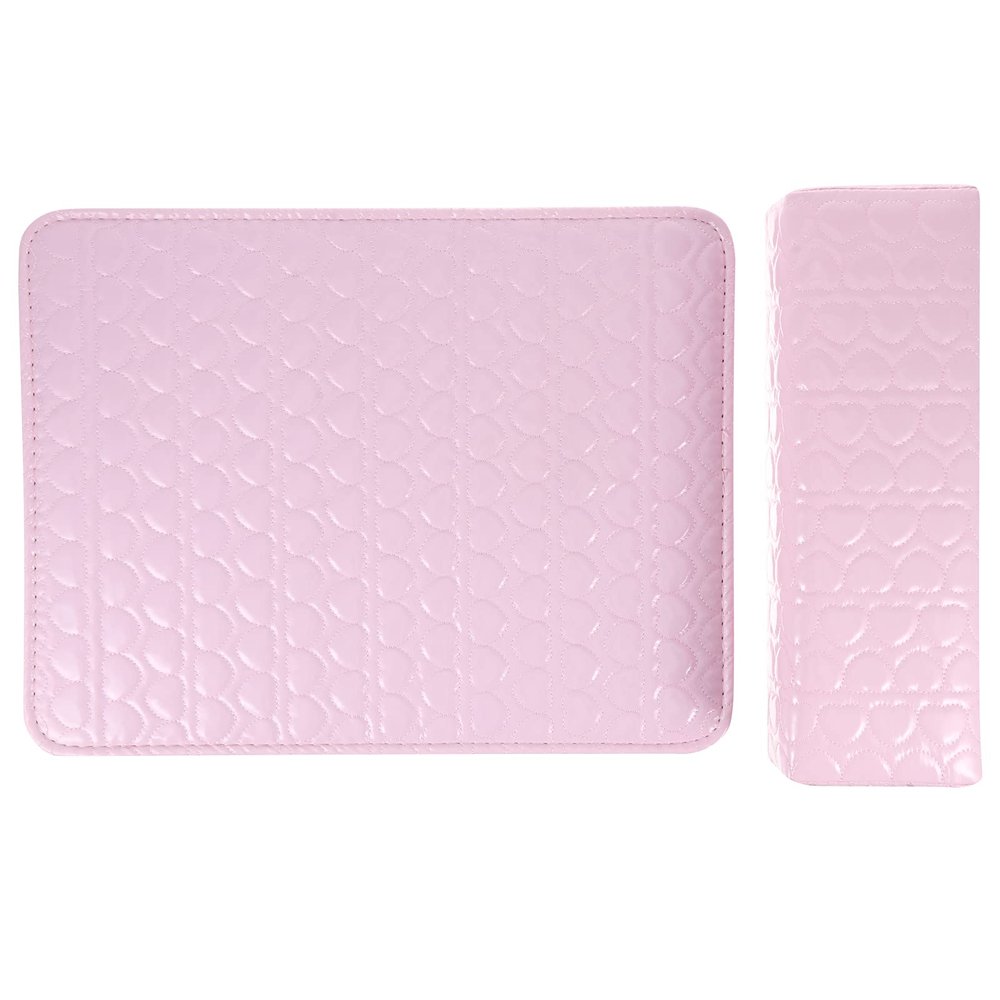 2pcs Leather Manicure Hand Pillow Hand Cushion for Nails Hand Rests Salon Nail Cushion Arm Rest Cushion Nail Wrist Cushion Beauty Pink Pu Leather Hand Frame Water Proof