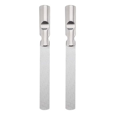 Beaupretty 2pcs Double-Sided Stainless Steel Nail Files Handle for Fingernail Toenail Care for Manicure and Nail Repair Compact Portable for Home Travel