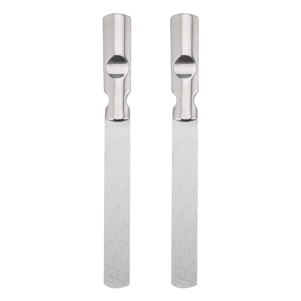 Beaupretty 2pcs Double-Sided Stainless Steel Nail Files Handle for Fingernail Toenail Care for Manicure and Nail Repair Compact Portable for Home Travel