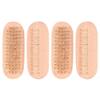 Beaupretty 4pcs Nail Brush Double-sided Nail Cleaner Pig Bristle Massage Brush for Manicure and Pedicure for Dust Removal Wood view 1