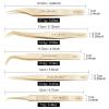 NAGARAKU 5 PCS Tweezers for Eyelash Extensions Straight and Curved Precision Professional Tweezer for Lash Extensions Volume Easy Fanning lash Precise Point with Storage Case Bag view 4