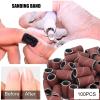 100 Pieces Manicure Sanding Bands Nail Drill Bands Nail Art Sanding Bands, Nail Sanding Circle Bands Pedicure Polishing File Remove Dead Skin for Salon Home(240#) view 2