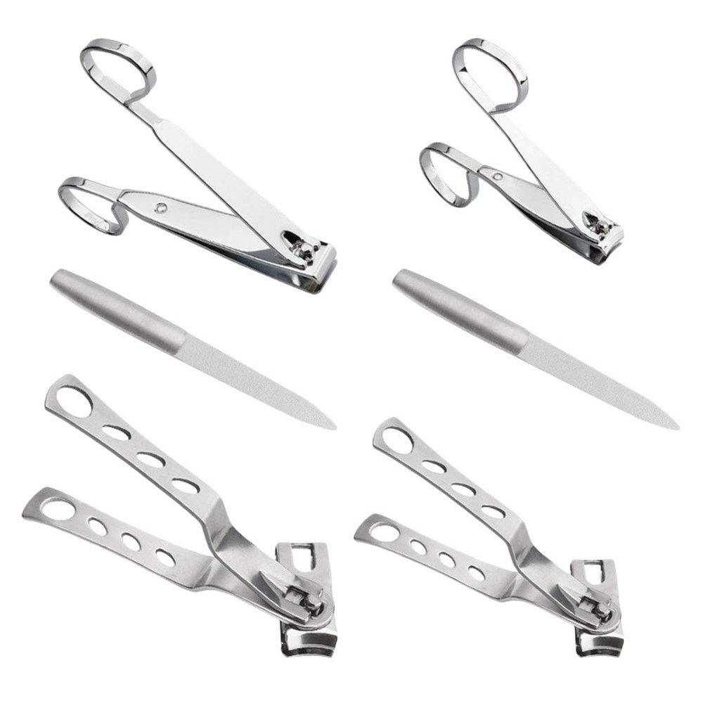 Beaupretty 6pcs Nail Clippers Kit Rotating Head for Easy Toenail and Fingernail Trimming Ergonomic Design Manicure and Pedicure Tools