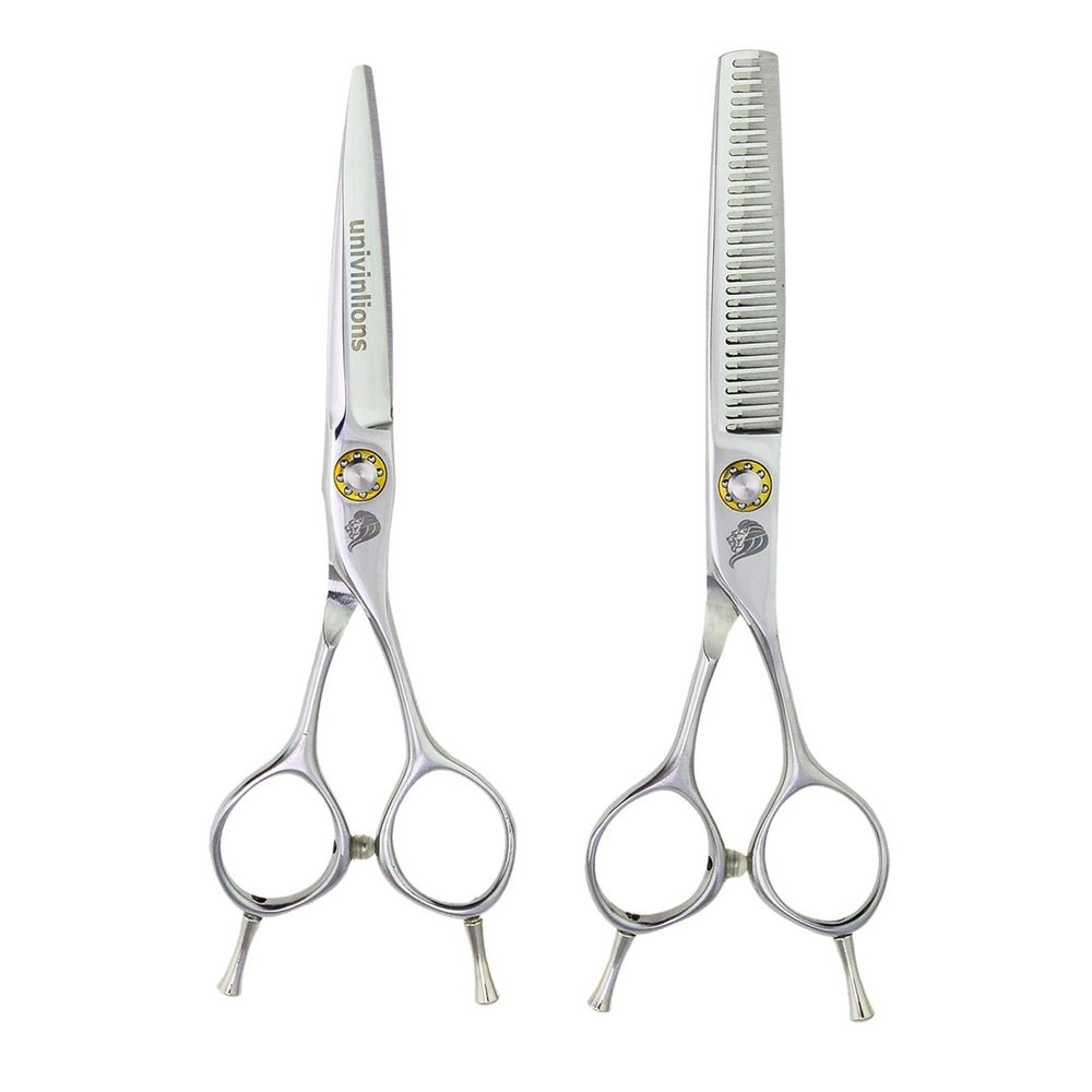 6.0 inch Hair Cutting Scissors Kit Bearing Screw Hair Shears Professional Hairdressing Scissors Set Symmetrical Handle Razor Comb Barber Accessories Thinning Clippers