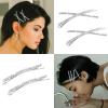 12 Pieces Rhinestone Bobby Pins Decorative Fancy Crystal Hair Clips Shiny Metal X Shaped Barrettes Bling Diamond Wedding Bridal Shower Hair Accessories for Women Ladies Girls (Silver) view 3