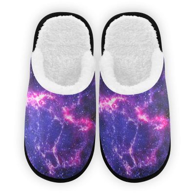 Umidedor Space Galaxy Mens Slippers, Soft Memory Foam Non-Slip Indoor House Slippers Home Shoes for Bedroom Hotel Travel Spa