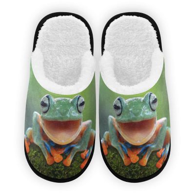 Umidedor 3D Tree Frog Slippers For Women Girls, Soft Memory Foam Non-Slip Indoor House Slippers Home Shoes for Bedroom Hotel Travel Spa