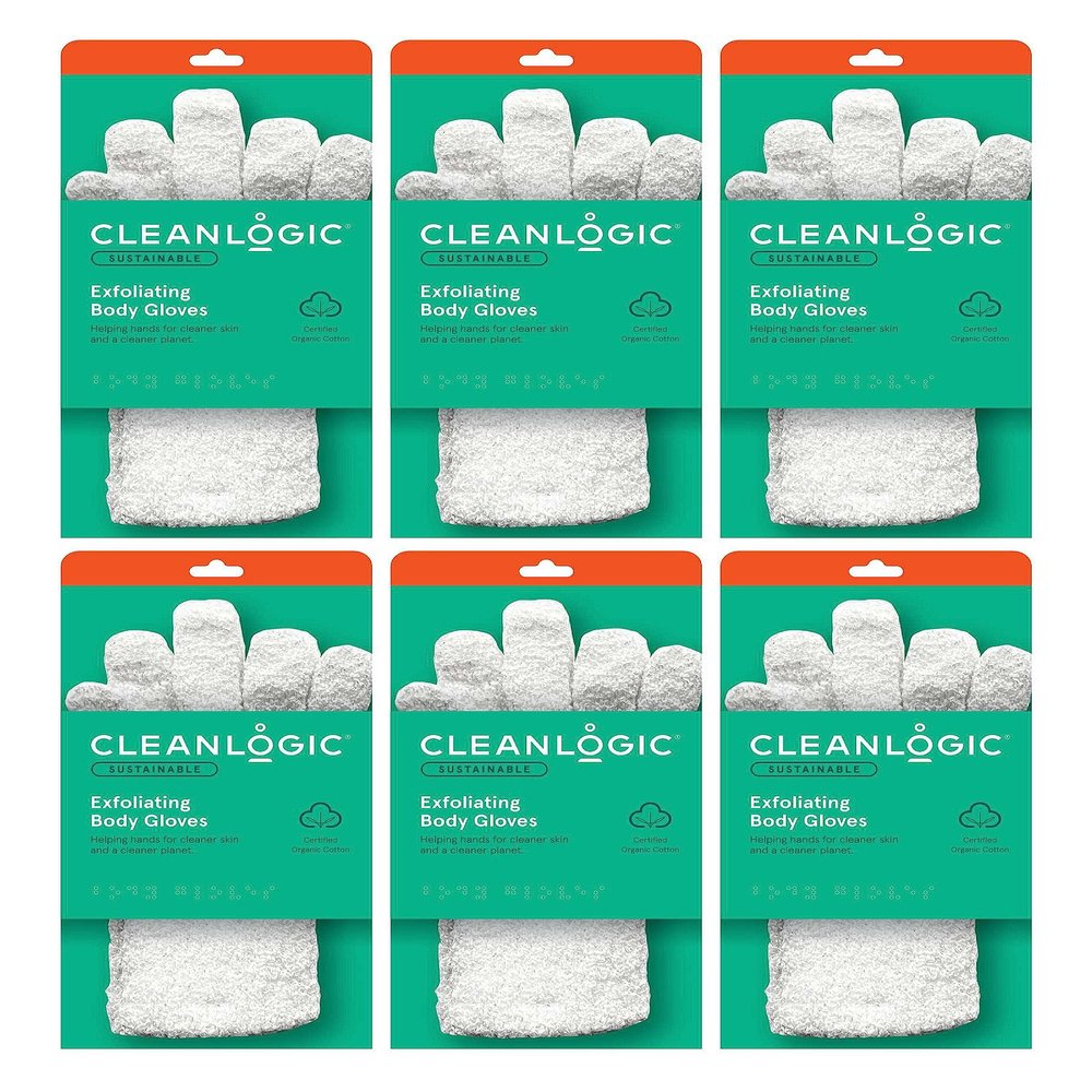 Cleanlogic - Bath Gloves Exfoliating - 2 CT