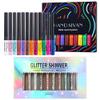 BestLand Liquid Glitter Eyeshadow & Liquid Matte Eyeliner Set Rainbow Colorful Neon Eyeliner Pencil Pigmented Waterproof Smudgeproof Long Lasting Gel Eye Liner Makeup Gift Kit for Women view 1