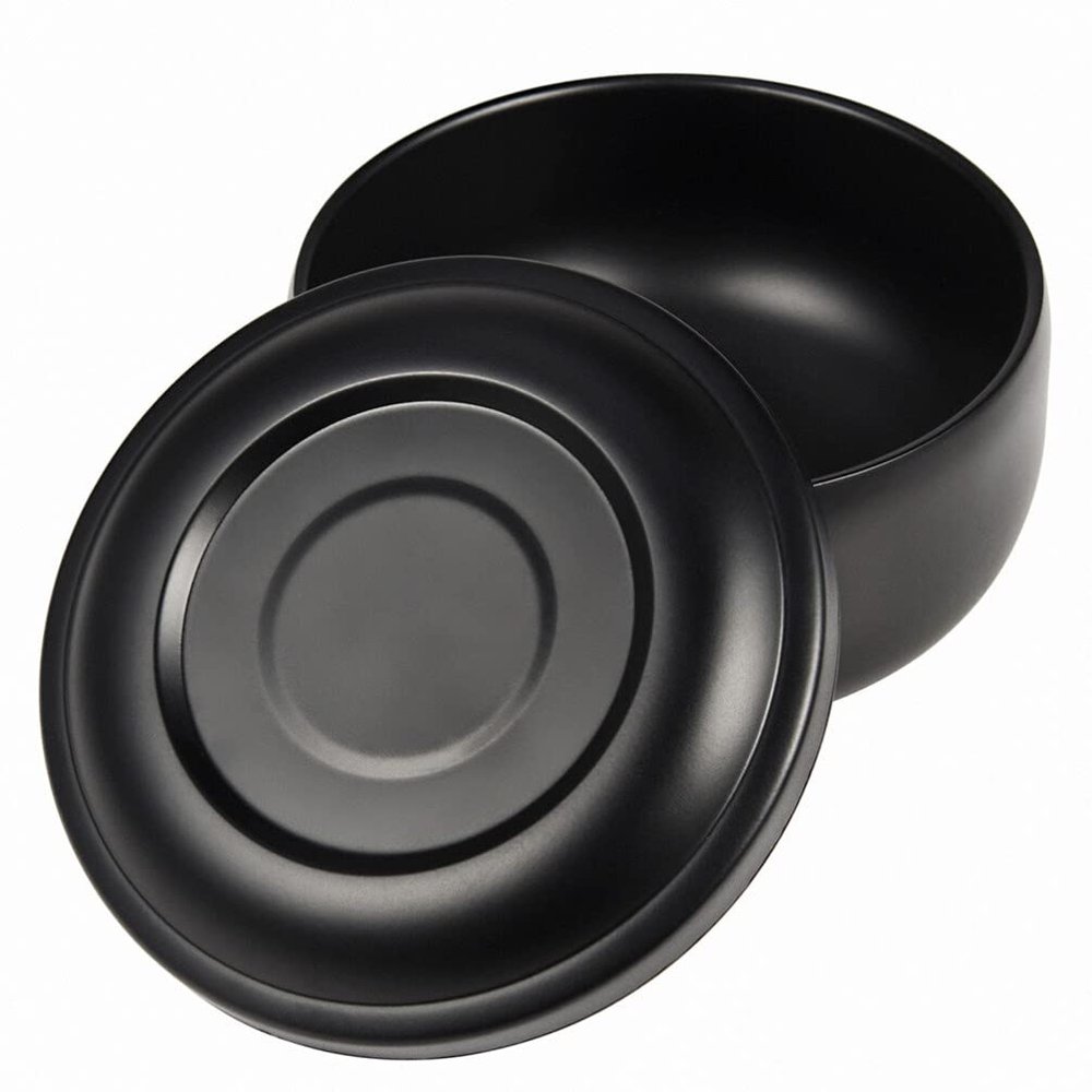 Beaupretty Stainless Steel Shaving Bowl with Lid Men Shave Soap Cup Deep Size Face Beard Shaving Accessories for Barber Home Black