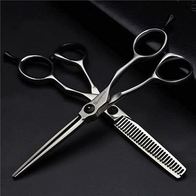 Hair Cutting Scissors, Professional Hairdressing Scissors Barber 440C Steel 6.0 or 7 or 5.5 inch Hairdressing Scissors Thinning Shear BY ZZYY (Color : Light Yellow)