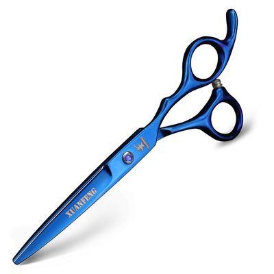 Hair Cutting Scissors, 6 inch hairdressing scissors Professional Hair Scissors 5.5 inch cutting thinning shear barbershop salon tools for hairdresser BY ZZYY (Color : 6 inch Blue cut)