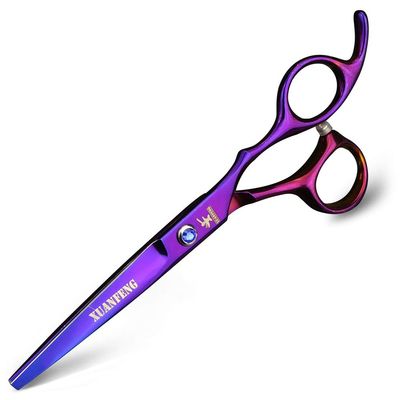 Hair Cutting Scissors, 6 inch hairdressing scissors Professional Hair Scissors 5.5 inch cutting thinning shear barbershop salon tools for hairdresser BY ZZYY (Color : 6 inch Purple cut)