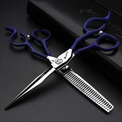 Hair Cutting Scissors, Professional hair clipper 6 inch Japanese hairdressing scissors hair flat shears set BY ZZYY (Color : 6set free case)