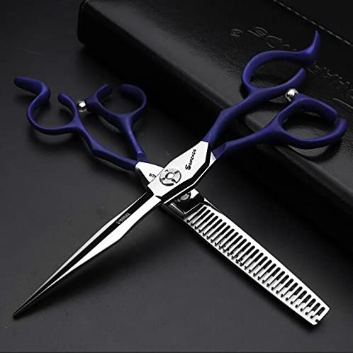 Hair Cutting Scissors, Professional hair clipper 6 inch Japanese hairdressing scissors hair flat shears set BY ZZYY (Color : 6set free case)