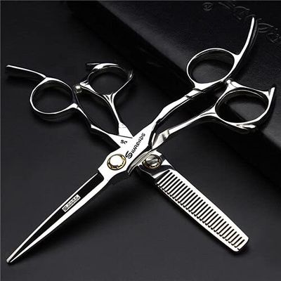 Hair Cutting Scissors, Professional Hairdressing Scissors Barber 440C Steel 6.0 or 7 or 5.5 inch Hairdressing Scissors Thinning Shear BY ZZYY (Color : Chocolate)