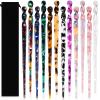 12 Pieces Acetate Hair Sticks Styling Hair Chopsticks Hair Accessories Tortoise Shell Hairpin Leopard Print Hair Pins Chinese Retro Hairpins Disk Hair Sticks for Women (Elegant Colors) view 1