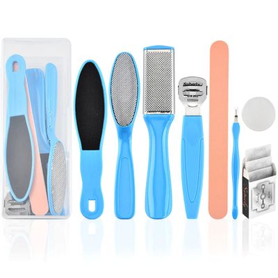 8 in 1 Professional Pedicure Tools Set, Stainless Steel Foot Scrubber Callus Remove Hard and Dead Skin, Nail Toenail Clipper Foot Care Kit
