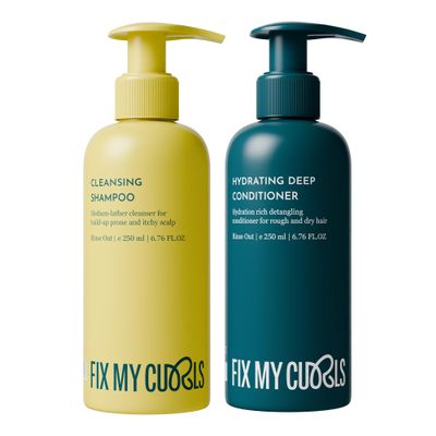 Fix My Curls Cleansing Shampoo & Hair Conditioner For Nourishing, & Moisturizing | Curly Hair & Wavy Hair | Anti Dandruff Shampoo & Conditioner| Tea Tree| Sulphate Free & Silicone Free 8.81 Oz Each