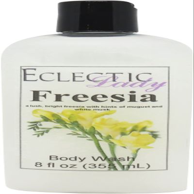 Eclectic Lady Liquid Pearl Body Wash - Freesia Scent 3-in-1 Use For Bubble Bath, Hand Soap & Body Wash, Phthalate-Free Freesia Fragrance, Handcrafted in USA (8 oz)