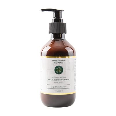 Babington Soap Mushroom-Based Face Scrub, Cleansing Facial Exfoliator, Reishi & Chaga, Mushroom Skincare for Men & Women, Skin Brightening & Revitalizing Face Exfoliant