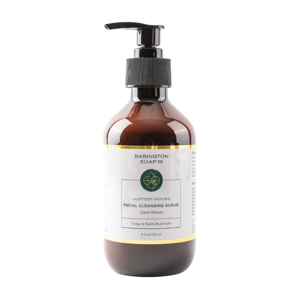 Babington Soap Mushroom-Based Face Scrub, Cleansing Facial Exfoliator, Reishi & Chaga, Mushroom Skincare for Men & Women, Skin Brightening & Revitalizing Face Exfoliant