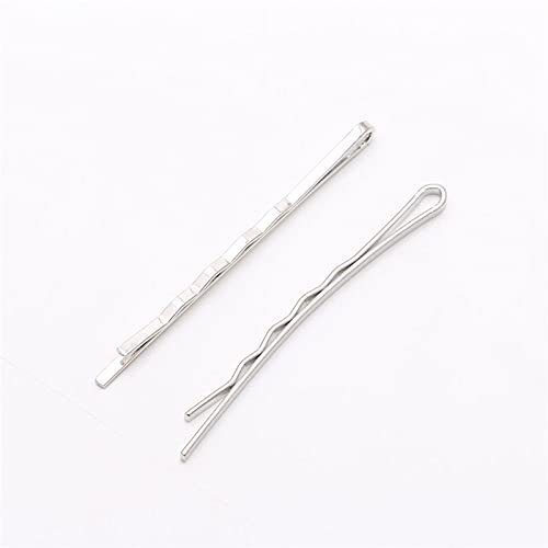 100pcs 55mm Straight Hair Clips Popularity Simple Hairpin for Alloy Hair Accessorys - (Color: Silver)