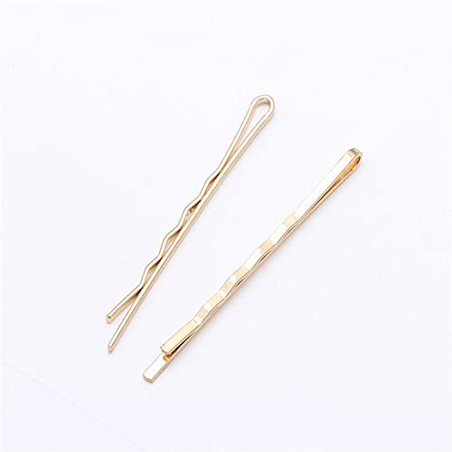 100pcs 55mm Straight Hair Clips Popularity Simple Hairpin for Alloy Hair Accessorys - (Color: Gold)