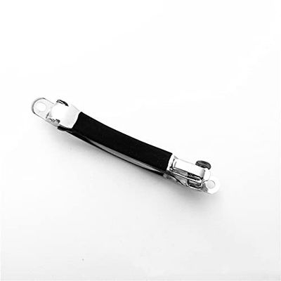 100pcs Hight French Barrette Style Narrow Hair Clips Setting Rhodium Bow Hairpin Supplies for Jewelry Making - (Color: with Rubber Sleeve; Size: 9.8cm)