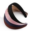 12PCS 25mm Solid Color Satin Covered Resin Hairbands Ribbon Covered Casual Womens Kids Cute Headbands Headband - (Color: Black) view 2
