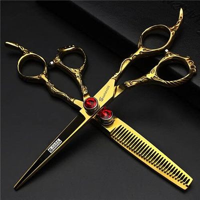 Hair Cutting Scissors, Professional Hairdressing Scissors Barber 440C Steel 6.0 or 7 or 5.5 inch Hairdressing Scissors Thinning Shear BY ZZYY (Color : Purple)