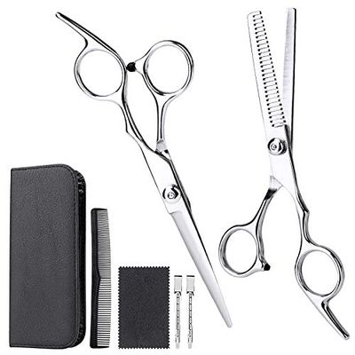 Hair Cutting Scissors, Professional Hairdressing Scissors Kit Hair Cutting Scissors Hairbrush Hair Clip Cape Grooming Comb for Barbershop BY ZZYY (Color : 7PCS)