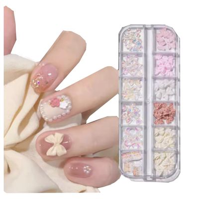 12 Boxes Japanese Goddess Nail Art Accessories Nail Design Nail Art Sets Fashion Nail Decoration Kits with Shell Flakes Aluminum Foil Gold Thread Sequins Bling Bling Rhinestone(Mixed-8)