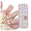 12 Boxes Japanese Goddess Nail Art Accessories Nail Design Nail Art Sets Fashion Nail Decoration Kits with Shell Flakes Aluminum Foil Gold Thread Sequins Bling Bling Rhinestone(Mixed-8) view 1