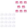 16PCS 8" White & 8PCS 7" Breast Cancer Awareness Cheerleader Large Bow Cheer Hair Bows Ponytail Holder Elastic Band for Cheerleading Teen Girls College Sports view 1