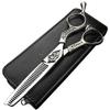 Hair Cutting Scissors, 6" Hair Salon Barber Professional Hairdressing Scissors Unique Shape Haircut Scissors Set Flat Cut Thinning Shears 440C BY ZZYY (Color : Set) view 2