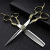 Hair Cutting Scissors, 6" Hair Salon Barber Professional Hairdressing Scissors Unique Shape Haircut Scissors Set Flat Cut Thinning Shears 440C BY ZZYY (Color : Set) view 4
