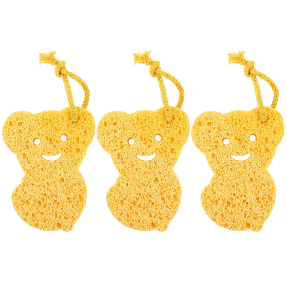 3pcs Bath Sponge Bath Loofah Face Scrubbers Scrubber for Body Face Sponge Facial Tools Foam Natural Shower Accessories Baby Take a Wood Pulp Fiber