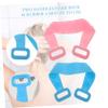 2pcs Silicone Bath Towel Silicone Back-pulling Towel Hand Pull-rings Bath Exfoliating Gloves Back Deep Cleaning Tool Brush Strip Belt view 2