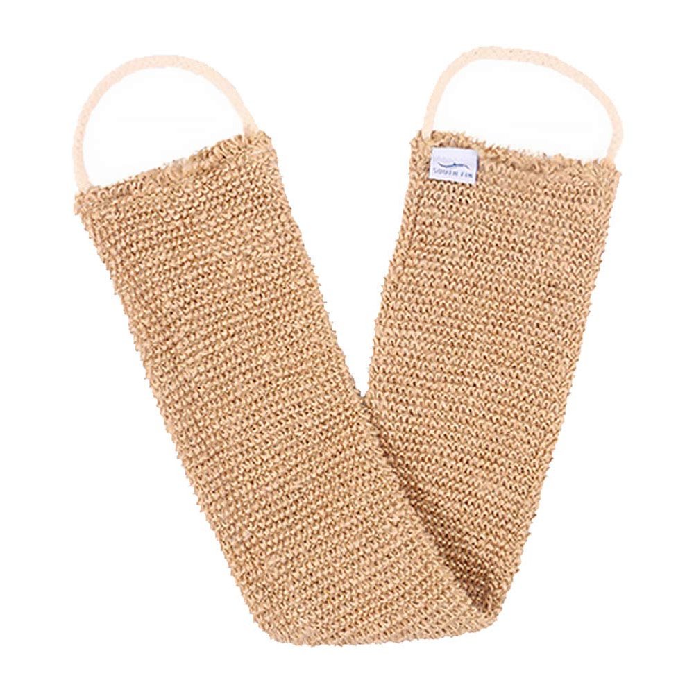 Beaupretty Ramie Jute Exfoliating Back Scrubber for Bathing Lightweight and Portable Bath Shower Body Scrubber for Smooth Skin for Daily Use and Travel