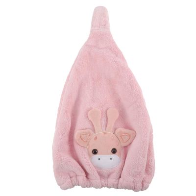 Beaupretty Cartoon Quick Dry Hair Towel Wrap for Women Ultra Absorbent Coral Fleece Cap Reduces Drying Adorable Design for Curly Wet Hair Care