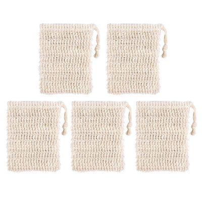 5pcs Foaming Bag Exfoliating Bag Pouch Accessories Bag Scrubber Foaming Net Bag for Shower Travel Shave Ramie Mesh Storage Bag