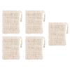 5pcs Foaming Bag Exfoliating Bag Pouch Accessories Bag Scrubber Foaming Net Bag for Shower Travel Shave Ramie Mesh Storage Bag view 2