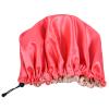 Adjustable Double Layer bathing cap deep condition cap Hair Bonnet layered sleeping hat shower hat spa cap dual purpose Satin bath towel Miss view 2
