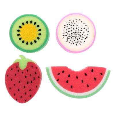 4pcs Lovely Fruit Shaped Bath Sponges Scrubbers Bathing Tools for Bath Shower Accessories