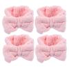 4pcs Coral Fleece Headband Elastic Pink Women's Hair Accessories view 1