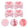 4pcs Coral Fleece Headband Elastic Pink Women's Hair Accessories view 2