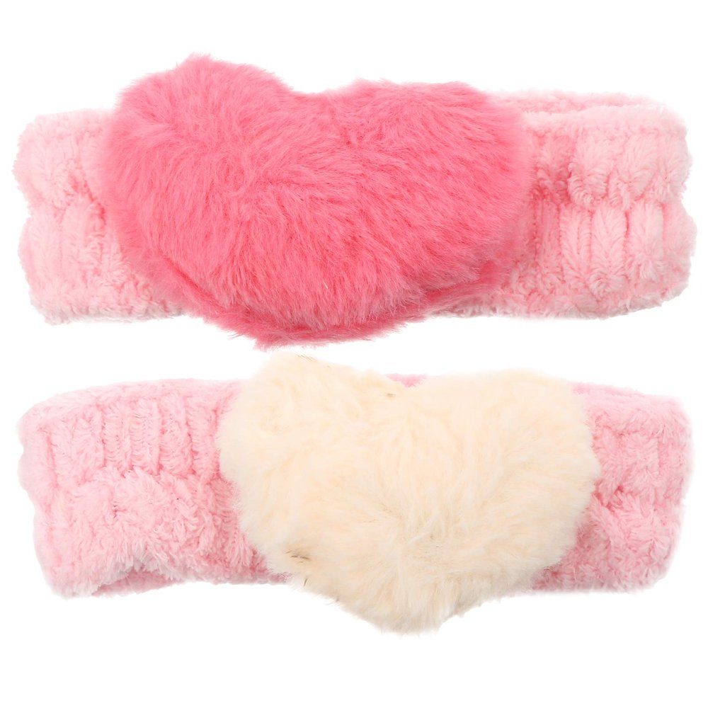 2pcs Love Headband Makeup Headbands Make up Headband Girl Hair Ties Dancer Headbands Daily Wear Headbands Adjustable Hair Ring South Korea Scarf Miss Coral Fleece